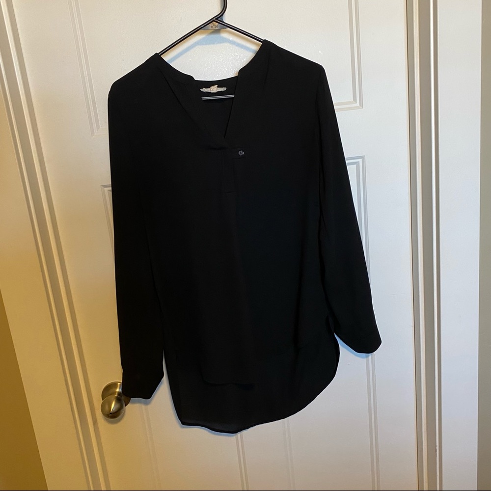 Pleione Flowy long sleeve black top size M